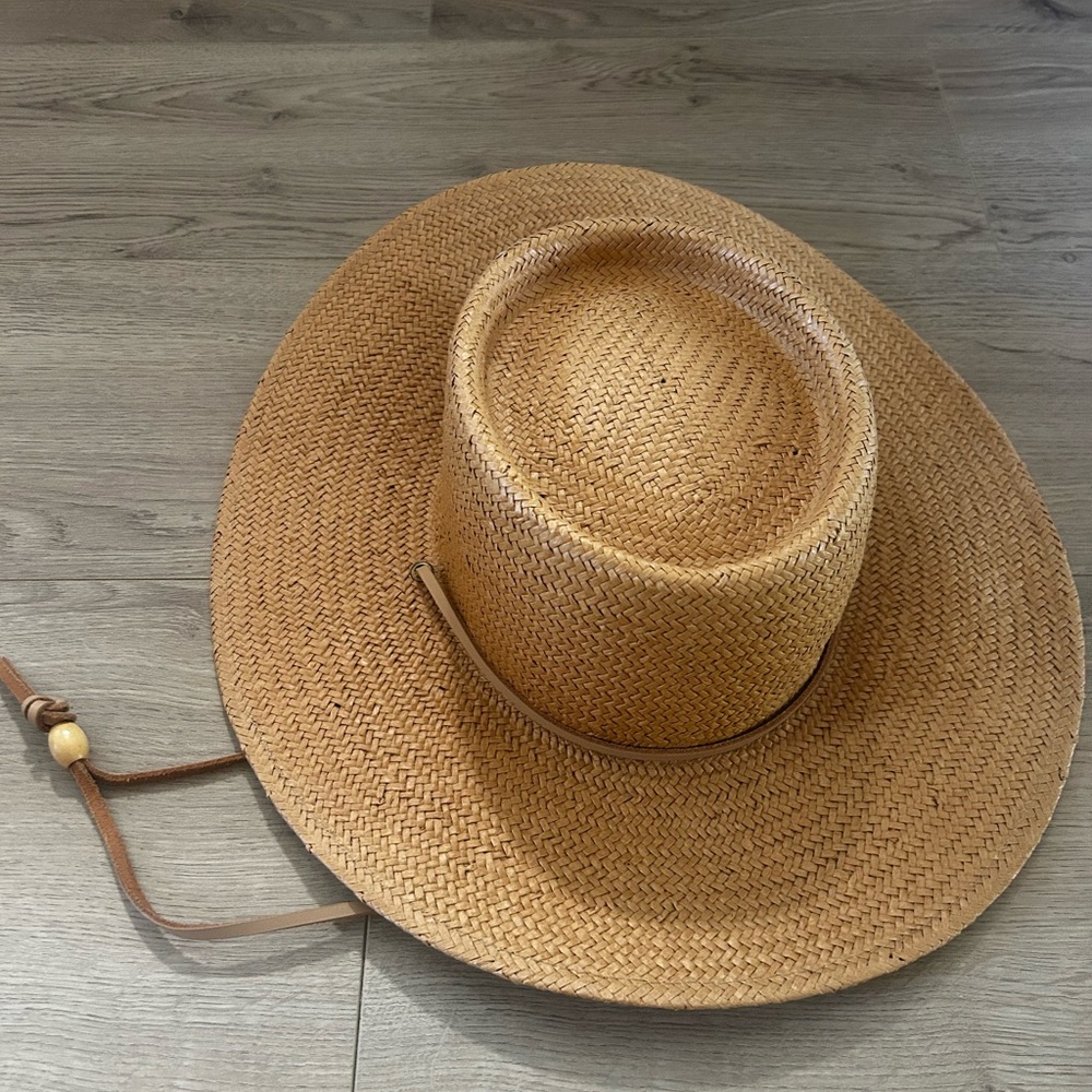 GIGI PIP Wide Brim Straw Sun Hat in Natural Tan